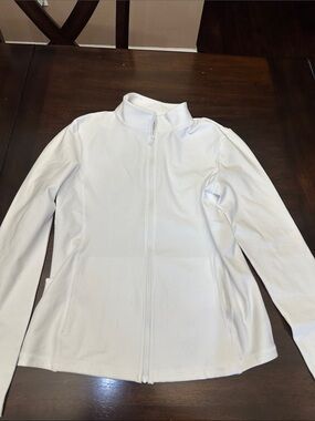 Beyond Yoga White Lightweight Zip Jacket